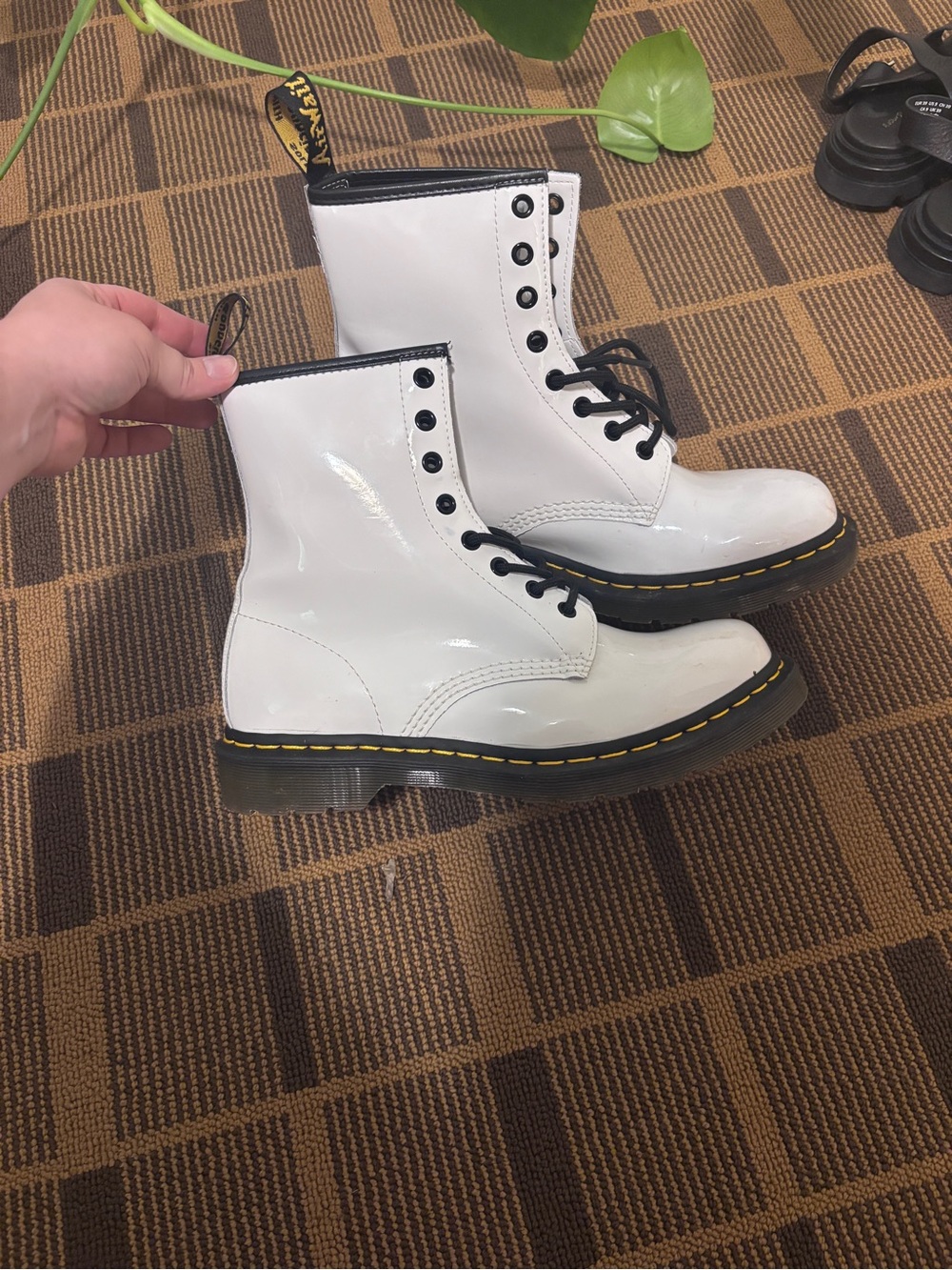 White Lace-Up Women's Combat Boots